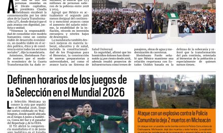 Portada RCG Nacional e Internacional [7 de diciembre de 2025] México avanza con dignidad, justicia y unidad: Sheinbaum; Definen horarios de juegos de la Selección en el Mundial y más…