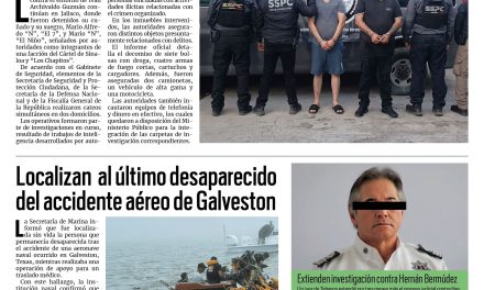 Portada RCG Nacional e Internacional [24 de diciembre de 2025] Arrestan a presuntos líderes operativos de ‘Los Chapitos’; localizan  al último desaparecido del accidente aéreo de Galveston y más…