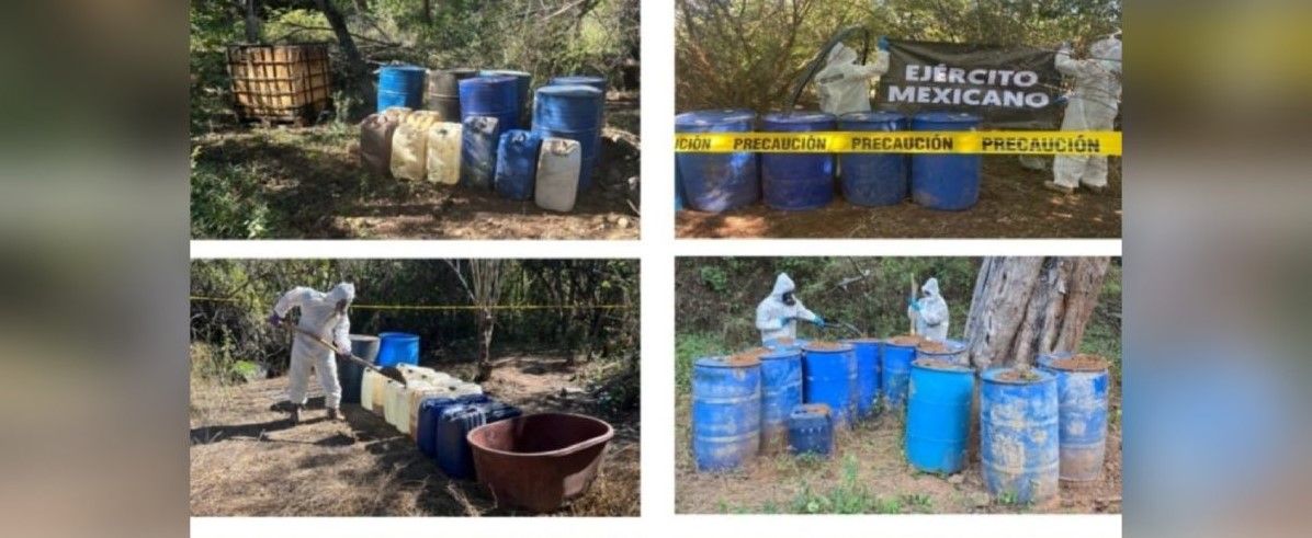 Desmantelan en Sinaloa áreas de almacenamiento de precursores químicos