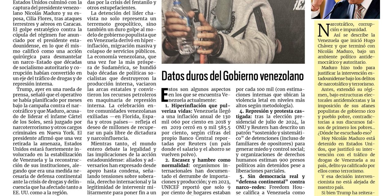 Portada RCG Carbonífera [4 de enero de 2026] Capturan a Maduro por narcotráfico; Refrenda Múzquiz su compromiso con la Seguridad Pública y más…