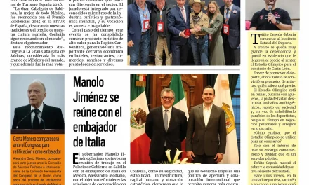 Portada RCG Carbonífera [22 de enero de 2026] Coahuila gana premio en España por Cabalgata de Sabinas; Manolo Jiménez se reúne con el embajador de Italia y más…