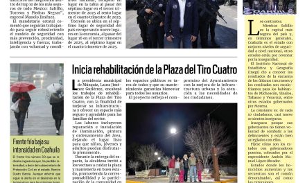 Portada RCG Carbonífera [24 de enero de 2026] Saltillo, Torreón y Piedras Negras son los municipios más seguros; Padres de Chris quedan convencidos con pruebas de la FGE y más…