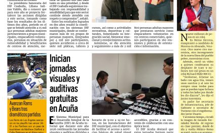 Portada RCG Fronteriza [11 de enero de 2026] DIF Coahuila perfila atención integral para adultos mayores; El 60% de la población completó su esquema de vacunación y más…