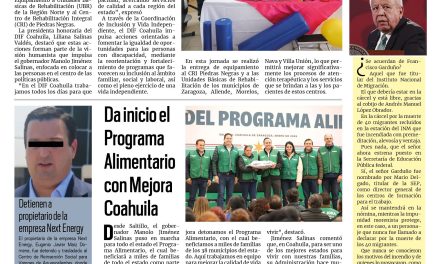 Portada RCG Fronteriza [20 de enero de 2026] DIF Coahuila fortalece la atención a personas con discapacidad; da inicio el Programa Alimentario con Mejora Coahuila y más…