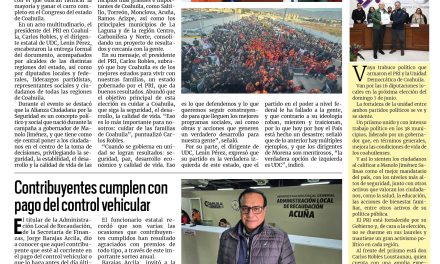 Portada RCG Fronteriza [29 de enero de 2026] ‘Con la Alianza Ciudadana por la Seguridad, gana Coahuila’;  contribuyentes cumplen con pago del control vehicular   y más…