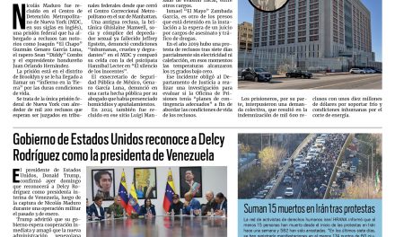 Portada RCG Nacional e Internacional [5 de enero de 2026] Prisión de Nicolás Maduro es ‘infierno en la Tierra’; Gobierno de Estados Unidos reconoce a Delcy Rodríguez como la presidenta de Venezuela y más…