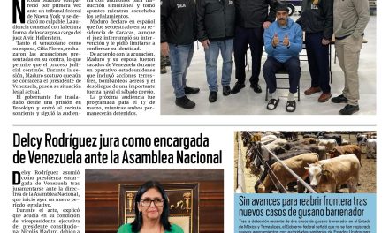 Portada RCG Nacional e Internacional [6 de enero de 2026] Nicolás Maduro y su esposa se declaran no culpables; Delcy Rodríguez jura como encargada de Venezuela y más…