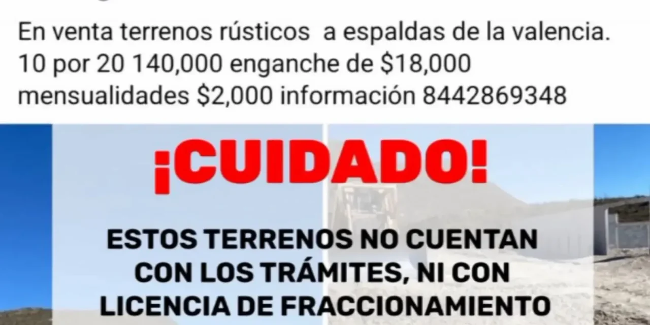 Informan sobre venta ilegal de terrenos rústicos en Saltillo