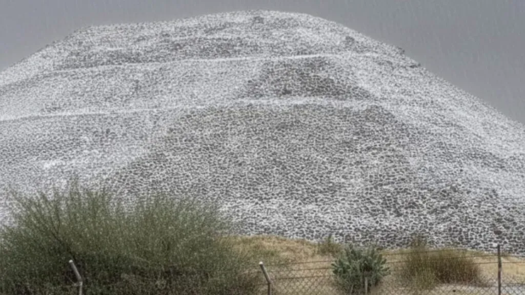 Granizada pinta de blanco las pirámides de Teotihuacán
