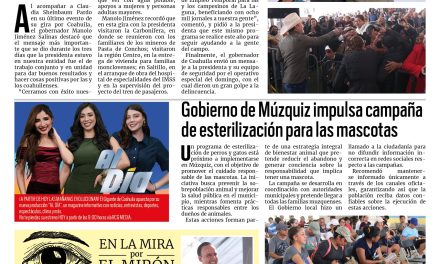 Portada RCG Carbonífera [23 de febrero de 2026] Aquí trabajamos en equipo los tres órdenes de Gobierno: Manolo Jiménez; Múzquiz impulsa campaña de esterilización para mascotas y más