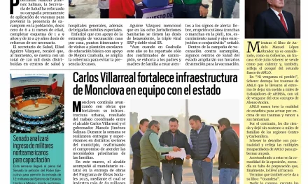 Portada RCG Centro [16 de febrero de 2026] Coahuila refuerza la prevención contra el sarampión; Carlos Villarreal fortalece infraestructura de Monclova en equipo con el estado y más…