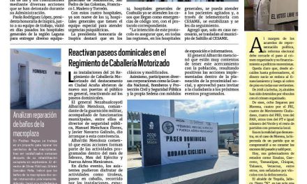 Portada RCG Fronteriza [9 de febrero de 2026] Inspira Coahuila fortalece la atención a la salud mental; reactivan paseos dominicales en el Regimiento de Caballería Motorizado y más…