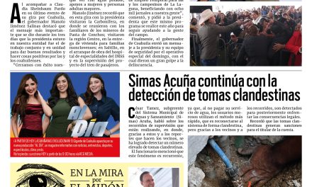 Portada RCG Fronteriza [23 de febrero de 2026] Aquí trabajamos en equipo los tres órdenes de Gobierno: Manolo Jiménez; Simas Acuña continúa con la detección de tomas clandestinas y más