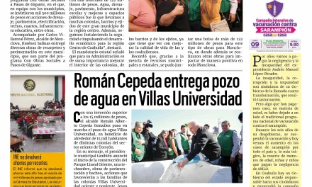 Portada RCG Lagunera [9 de febrero de 2026] Manolo Jiménez entrega obras por mil 500 mdp; Román Cepeda entrega pozo de agua en Villas Universidad y más…