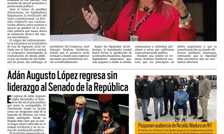 Portada RCG Nacional e Internacional [4 de febrero de 2026] Morena se fractura en Campeche; Adán Augusto López regresa sin liderazgo al Senado de la República y más…