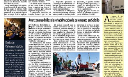 Portada RCG Media [9 de febrero de 2026] Inspira Coahuila fortalece la atención a la salud mental; avanzan cuadrillas de rehabilitación de pavimento en Saltillo y más…