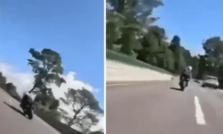 El impactante momento en que un  motociclista choca y cae en la autopista México-Cuernavaca (video)