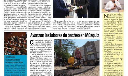 Portada RCG Carbonífera [12 de marzo de 2026] Continúa la llegada de empresas a Coahuila; avanzan las labores de bacheo por todo Múzquiz y más…