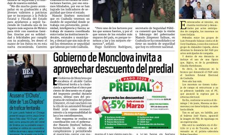 Portada RCG Centro [4 de marzo de 2026] Gobernador da la bienvenida a policías y elementos de la FGE; Gobierno de Monclova invita a aprovechar descuento del predial y más…