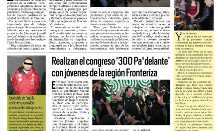 Portada RCG Fronteriza [10 de marzo de 2026] Llevamos desarrollo parejo a todas las regiones: Manolo Jiménez; realizan el congreso ‘300 Pa’delante’ en la región Fronteriza y más…