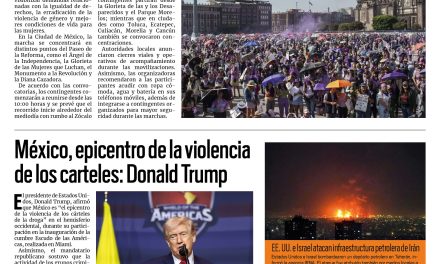Portada RCG Nacional e Internacional [8 de marzo de 2026] Realizan marchas 8M en todo el país; México, epicentro de la violencia de los carteles: Trump y más…