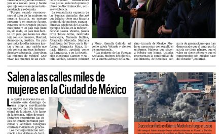Portada RCG Nacional e Internacional [9 de marzo de 2026] Claudia Sheinbaum conmemora el 8M; salen a las calles miles de mujeres en la Ciudad de México y más…