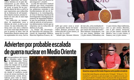 Portada RCG Nacional e Internacional [10 de marzo de 2026] Claudia Sheinbaum resalta reducción de homicidios dolosos; advierten por probable escalada de guerra nuclear en Medio Oriente y más…