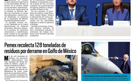 Portada RCG Nacional e Internacional [26 de marzo de 2026] Abuchean a Samuel García frente a Sheinbaum en Nuevo León; Pemex recolecta 128 toneladas de residuos por derrame en Golfo de México y más…