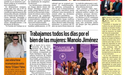 Portada RCG Media [5 de marzo de 2026] Rompe PT con Morena por reforma electoral; trabajamos todos los días por el bien de las mujeres: Manolo y más…