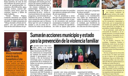 Portada RCG Media [24 de marzo de 2026] Coahuila invierte más de dos mmdp en obras sociales; sumarán acciones municipio y estado para la prevención de la violencia familiar y más…