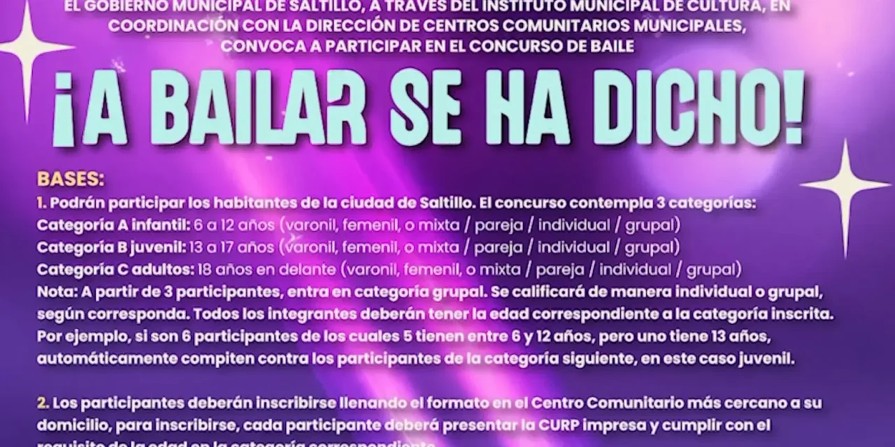 Invita Municipio a concurso de baile
