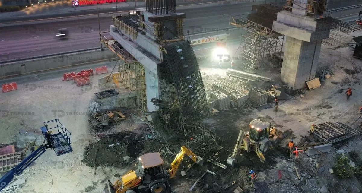 Colapsa estructura del Metro de Monterrey y deja 4 heridos