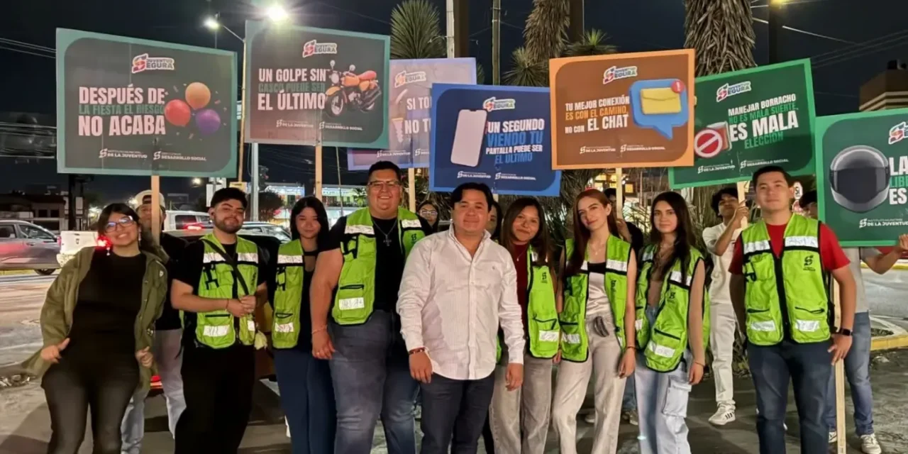 Llevan jóvenes mensaje de concientización vial al norte de Saltillo