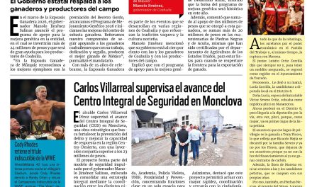 Portada RCG Centro [19 de abril de 2026] Con la Expoasis en Múzquiz seguimos fortaleciendo nuestra cultura vaquera en Coahuila: Manolo; INAH inicia restauración de pinturas rupestres en Cuatro Ciénegas y más…