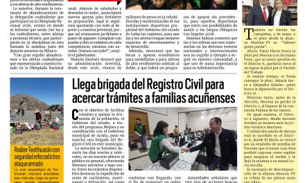 Portada RCG Fronteriza [22 de abril de 2026] Listo Coahuila para la Olimpiada Nacional 2026: Manolo Jiménez; llega brigada del Registro Civil para familias acuñenses y más…