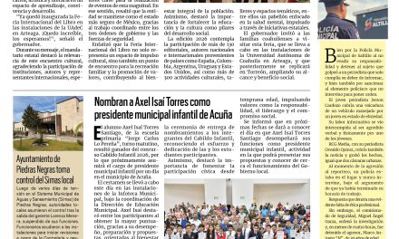 Portada RCG Fronteriza [25 de abril de 2026] Inauguran Feria Internacional del Libro de Coahuila 2026; nombran a Axel Isaí Torres como presidente municipal infantil de Acuña y más…