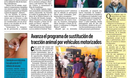 Portada RCG Lagunera [1  de abril de 2026] ‘Marzo concretó un mes con mucho trabajo para Coahuila’; avanza programa de sustitución de tracción animal por vehículos motorizados y más…