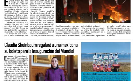 Portada RCG Nacional e Internacional [5  de abril de 2026] Amaga EE. UU. con responder con más fuerza tras derribo de aviones; Claudia Sheinbaum regalará a una mexicana su boleto para la inauguración del Mundial y más noticias…