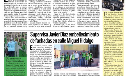 Portada RCG Media [3  de abril de 2026] En Coahuila hay plan en Semana Santa; supervisa Javier Díaz embellecimiento de fachadas en calle Miguel Hidalgo y más…