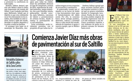 Portada RCG Media [8 de abril de 2026] Arranca Manolo Jiménez las caravanas Coahuila Pa´l Mundo; comienza Javier Díaz más obras de pavimentación al sur de Saltillo y más noticias…