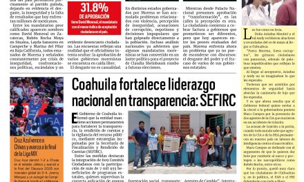 Portada RCG Carbonífera [17 de mayo de 2026] Encuesta revela que los peores gobernadores son de Morena; Arrancará Inspira Coahuila brigadas gratuitas de salud en la región y más…