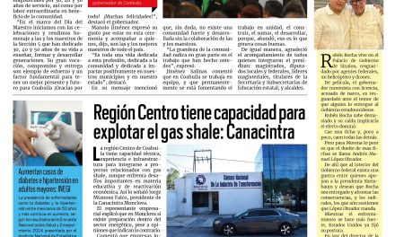 Portada RCG Centro [14 de mayo de 2026] Dan inicio los festejos por el Día del Maestro en Coahuila; región Centro tiene capacidad para explotar el gas shale: Canacintra y más…