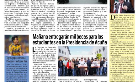 Portada RCG Fronteriza [3 de mayo de 2026] Abril fue un mes de mucho dinamismo y resultados para Coahuila: Manolo; Continúa desazolve y limpieza de arroyos en Acuña y más…