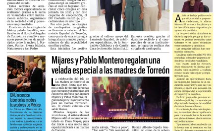 Portada RCG Lagunera [11 de mayo de 2026] DIF Coahuila realiza jornadas de cirugías para niños y adolescentes; Mijares regala una velada especial a las Madres de Torreón y más…