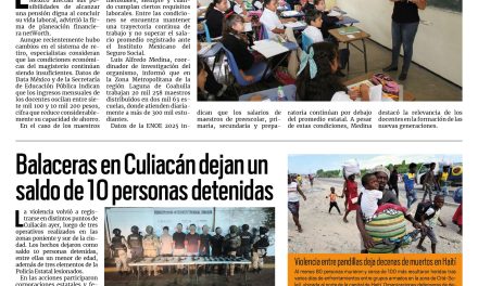 Portada RCG Nacional e Internacional [15 de mayo de 2026] Maestros en México reciben bajos salarios y pocas prestaciones; balaceras en Culiacán dejan saldo de 10 personas detenidas y más…
