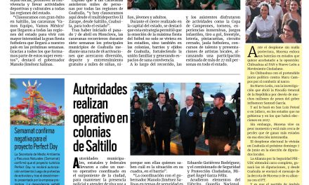 Portada RCG Media [22 de mayo de 2026] Concluyen con éxito las caravanas futboleras Coahuila Pa´l Mundo; autoridades realizan operativo en colonias de Saltillo y más…