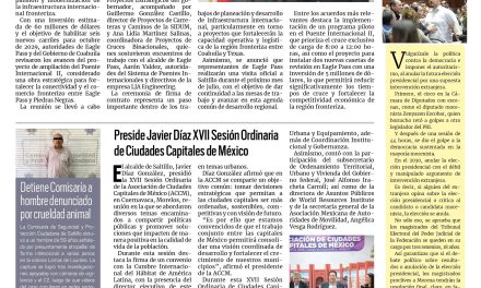 Portada RCG Media [30 de mayo de 2026] Coahuila fortalece alianza binacional con Eagle Pass; Ramos Arizpe se consolida como polo industrial del norte y más…