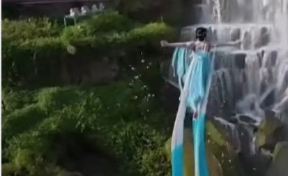 ‘Hadas’ vuelan en cascada de China (video)