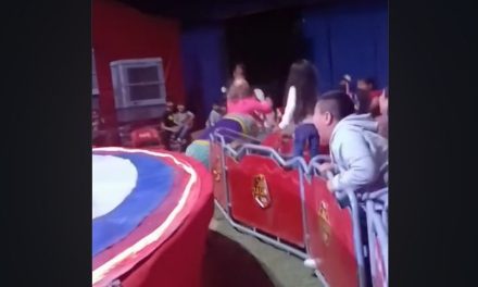 ‘Regalito’ sufre aparatosa caída durante show de Los Payasónicos
