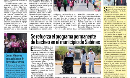 Portada RCG Carbonífera [29 de junio de 2026] Reúne DIF Coahuila a cientos de familias en evento deportivo; se  refuerza el programa permanente de bacheo en Sabinas y más…